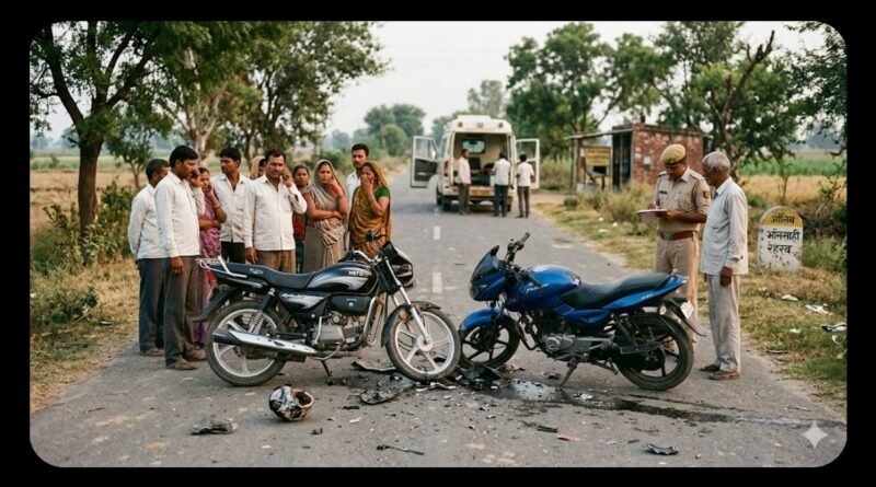 सड़क हादसा: दो बाइकों की भीषण टक्कर में मुंबई से आए युवक की मौत, शादी की खुशियां मातम में बदलीं