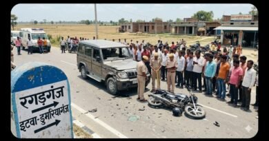 इटवा-डुमरियागंज मार्ग पर भीषण हादसा: बोलेरो की टक्कर से बाइक सवार युवक की मौत, अस्पताल में वाहन छोड़कर चालक फरार