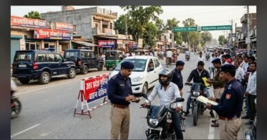 झकहीया चौराहे पर पुलिस का कड़ा पहरा: सघन चेकिंग से नियम तोड़ने वाले वाहन चालकों में मचा हड़कंप