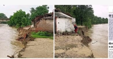 बाणगंगा नदी के तांडव से खतरे में एप्रोच मार्ग: कटान से गिरा बिजली का पोल, तीन गांवों में अंधेरा
