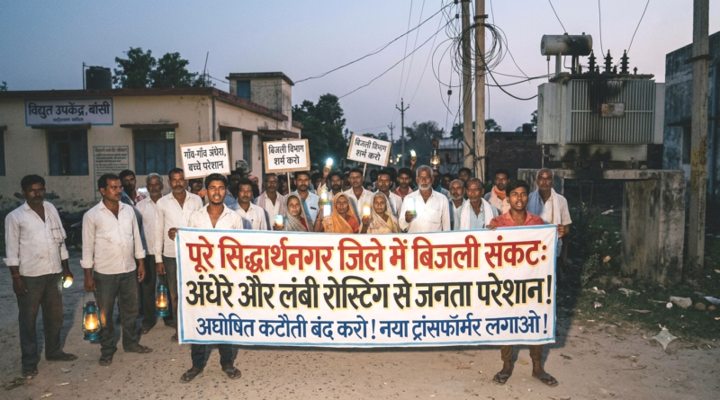 सिद्धार्थनगर में बिजली संकट से लोग परेशान: ट्रांसफॉर्मर जलने और रात की अघोषित रोस्टिंग से अंधेरे में डूबा जिला