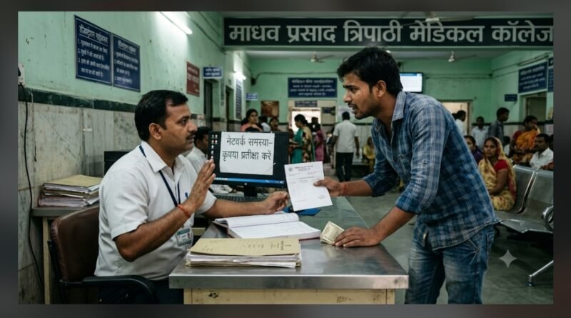 माधव प्रसाद त्रिपाठी मेडिकल कॉलेज: नेटवर्क का बहाना बनाकर मरीजों से उगाही, संविदाकर्मी की मनमानी से बेबस मरीज माधव प्रसाद त्रिपाठी मेडिकल कॉलेज: नेटवर्क का बहाना बनाकर मरीजों से उगाही, संविदाकर्मी की मनमानी से बेबस मरीज