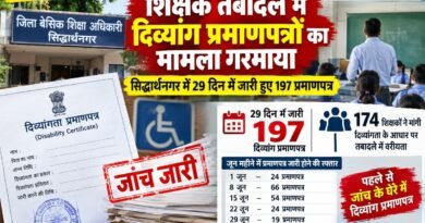 शिक्षक तबादले में दिव्यांग प्रमाणपत्रों का मामला गरमाया, सिद्धार्थनगर में 29 दिन में जारी हुए 197 प्रमाणपत्र