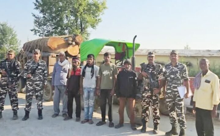 सिद्धार्थनगर: एसएसबी की बड़ी कार्रवाई, 15 बोटा अवैध लकड़ी और ट्रैक्टर-ट्रॉली के साथ 5 तस्कर गिरफ्तार