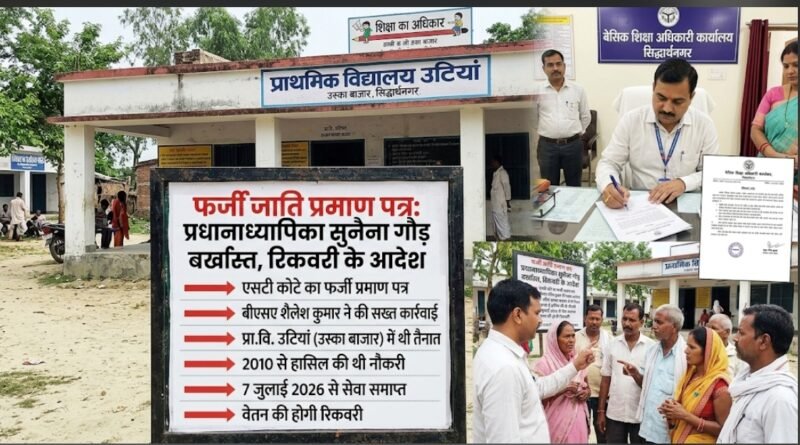 फर्जी जाति प्रमाण पत्र से नौकरी पाने वाली प्रधानाध्यापिका बर्खास्त, वेतन रिकवरी के आदेश